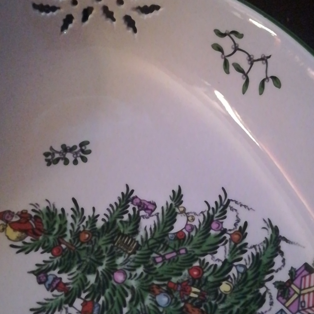 Spode pierced heart Christmas tree dish - Picture 6 of 7